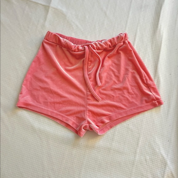 Pink velvet booty shorts. - Picture 1 of 1